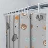 Adorable Animal Print Shower Curtain Set For Bathroom Decor Waterproof Fabric With Hooks Various Sizes Available (White)