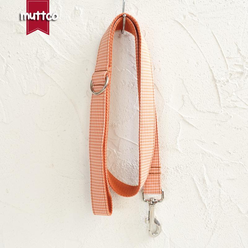 MUTTCO Orange Plaid Small Dog Leash - Thickened UDL-105 Rope Design Extra Large