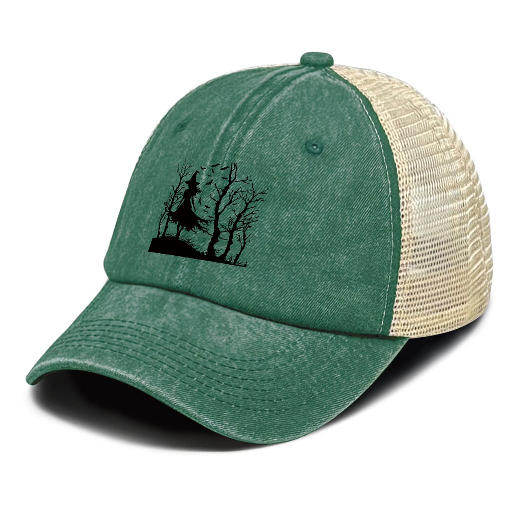Black Grim Reaper And Tree Printed Baseball Cap Adjustable Mesh Unisex Fashion Hat For Women Unisex Street Style Travel Sports