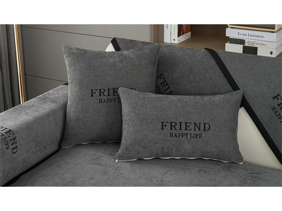 Vier Jahreszeiten Universal-Sofakissen: Einfarbige Stickerei, rutschfest, moderner Rückenlehnenbezug