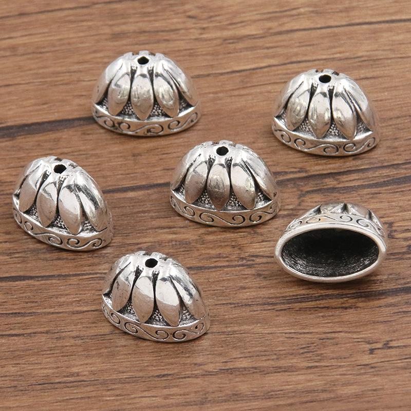 Antique Silver Flower Spacer Beads: Multi-Style, Hollow Design for DIY Bracelets & Necklaces