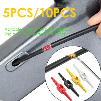 5/10PCS Bicycle Wiring Frame Guide Brake Transmission Line Pipe Oil Line Pipe Thread Connector M5 Accessories Bicycle Equipment