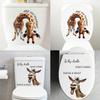 Self-adhesive Funny Cartoon Pet Toilet Stickers Waterproof Oil-proof for Bathroom Home Shop Decor