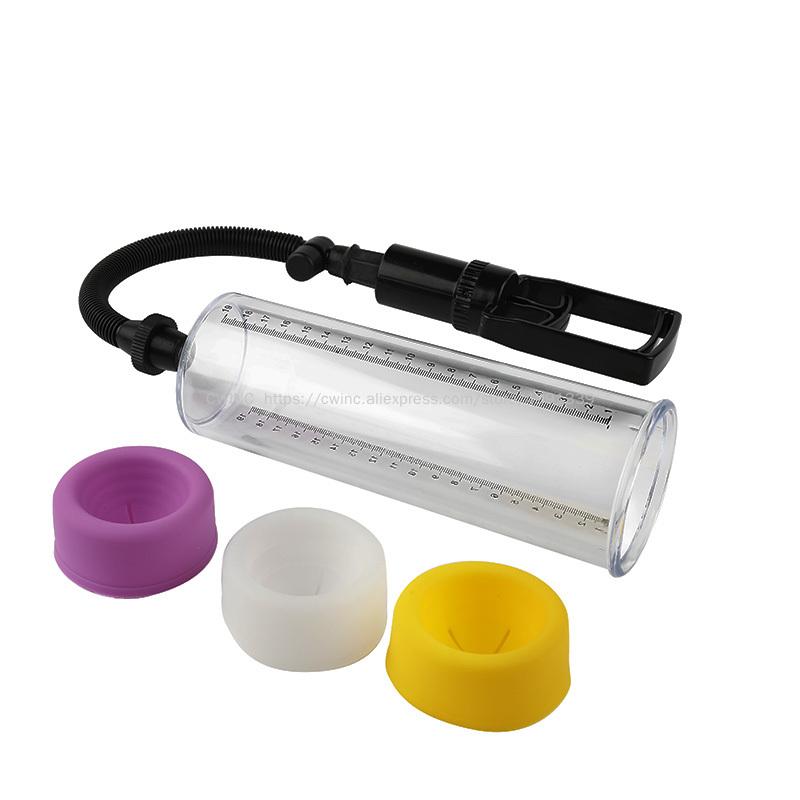 CW0252 Male Penis Pump Enlarger Vacuum Pump Extender Large with Extra Sleeves Sex Toys for