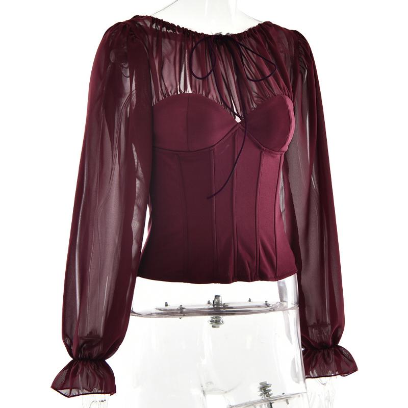 Modă europeană și americană de toamnă și iarnă, top sexy plisat cu bretele din șifon