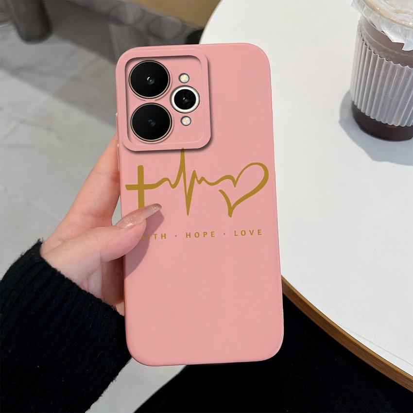 For Realme 15 15T 15X C71 C73 C33 C35 C21Y C25S Note 70 70T Phone Case Fashion Love Heart Patterns Liquid Silicone Protective Shell For Realme Housing