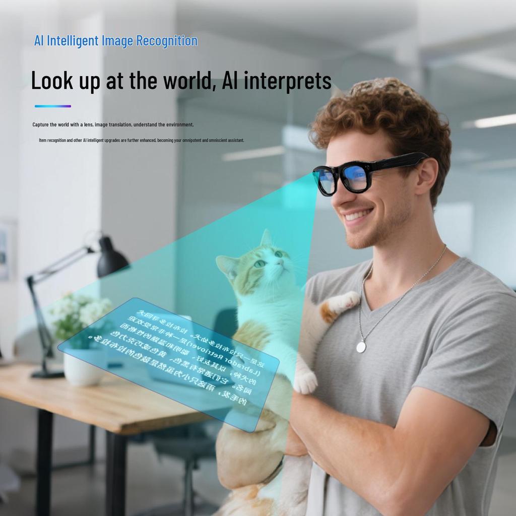 Smarte Navigationsbrille mit 800W HD-Kamera, KI-Videoübersetzung, Bluetooth und Aufnahmeerkennung
