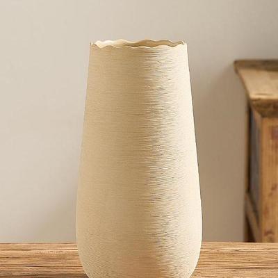 Moderne Keramikvase Weiß - Handbemaltes Minimalistisches Großes Nordisches Ornament für Wohnzimmer Blumenarrangements