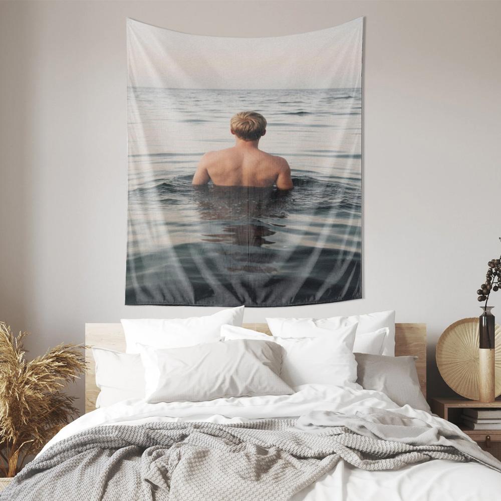 

Serene Seascape Tapestry Modern Bedroom Art Decor Fabric Wall Hanging 74x94cm(29x37in)