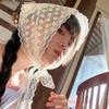 Sweet Flower Triangle Hair Scarf Women Girls Square Scarf Headband Korean French Pastoral Headdress Summer Lace Headwear