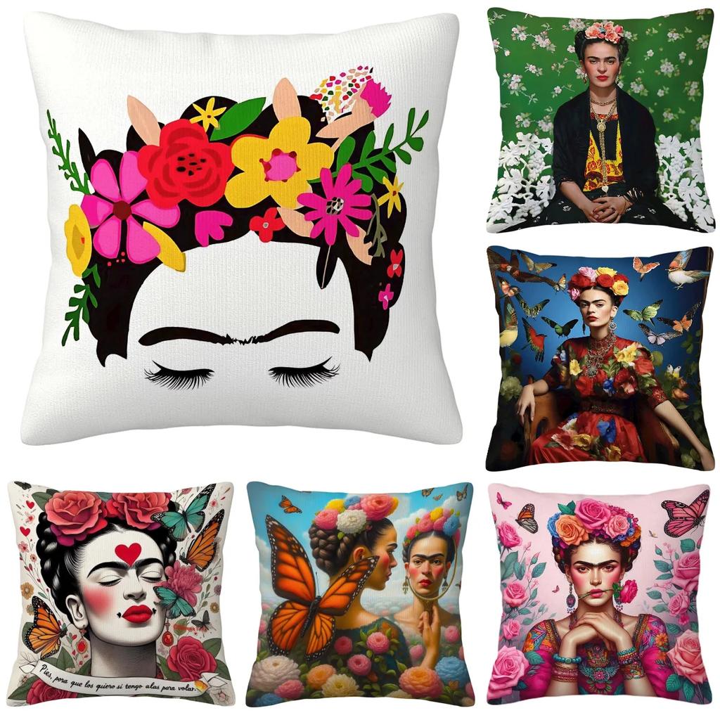 Frida Pillowcase Luxury Cushion Cover For Sofa Anime Personalized Gifts Home Decorations Living Room Decoration Sleeping Pillows