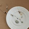 Hand-Woven Natural Stone Pendant Necklace - Light Luxury Choker