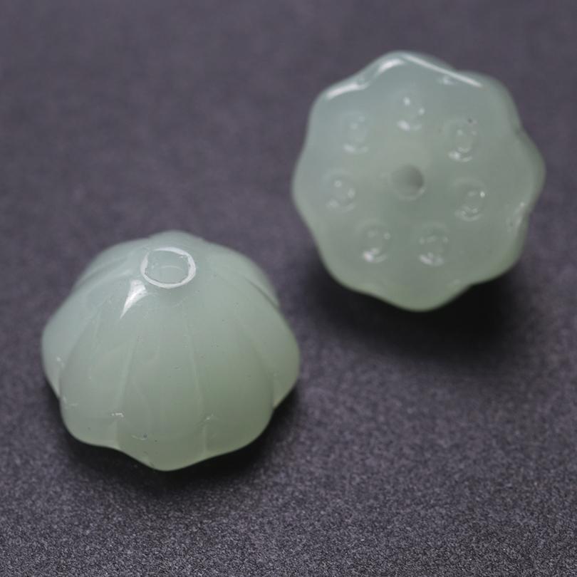 50pcs/Lot Wholesale Summer Lotus Seedpod Beads For Jewelry Making Supplies Glass Materials To Make Bracelets Earrings Materials