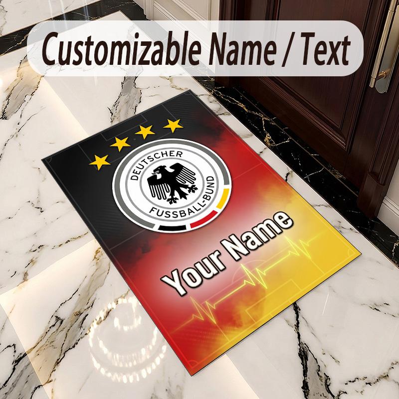 Crystal Velvet Rug Germany national football team Print Custom Name Text Floor Mat Home Decor