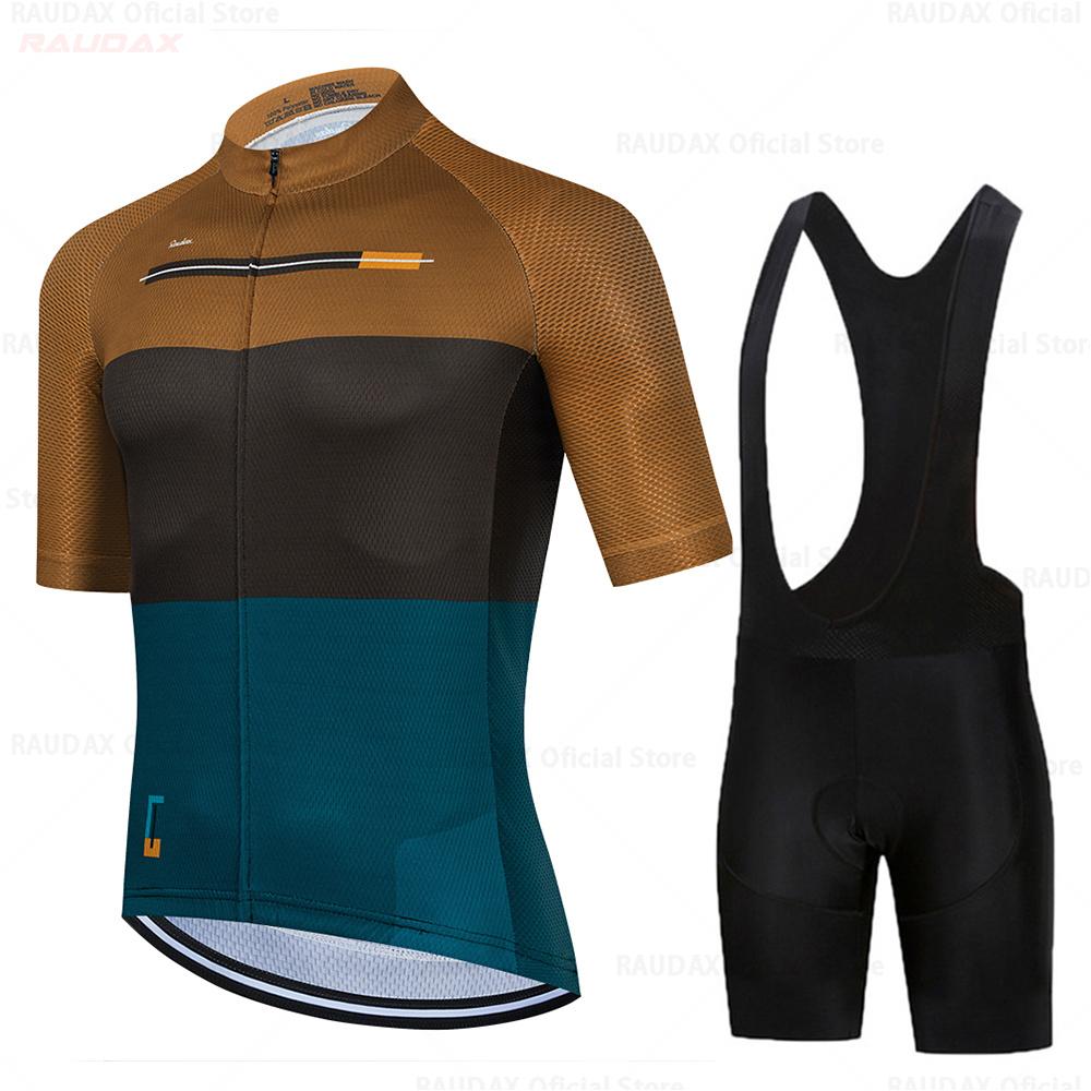 Raudax 2025 Summer Cycling Jersey Set Breathable MTB Twelve Colors Cycling Clothing Mountain Bike Wear Maillot Ropa Ciclismo