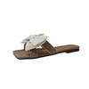 Bow Slippers Women's Summer Wear New Fashion Home Flat Bottom Non-slip Soft Bottom One-word Sandals
