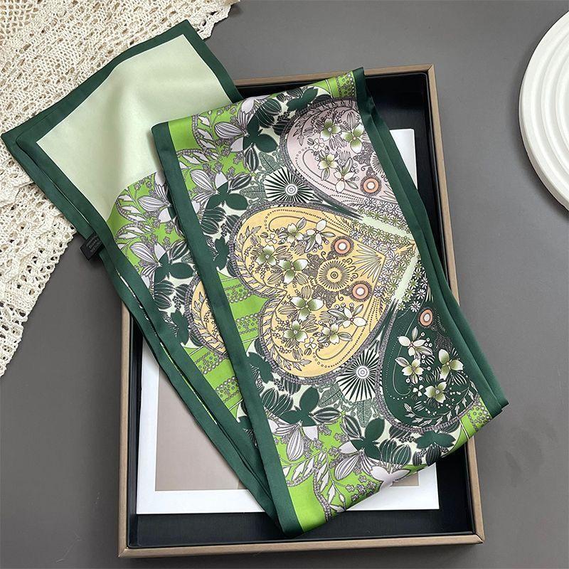 Long Silk Scarf, Spring and Summer Hair Bands, New Square Scarf Fashion Foreign Style Decorative Neckerchief, Neck Protection Small Silk Scarf