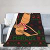 Marcus The Worm Ugly Christmas Plush Blanket Italian Brainrot Funny Throw Blankets for Home 150*125cm Ultra-Soft