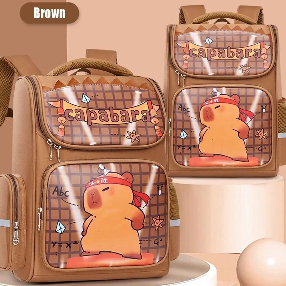 Large Capacity Cartoon Animal  Bookbag Multi-pocket Capybara Backpack Capybara School Bag  Student