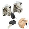 Office Burglarproof Zinc Alloy Wardrobe Drawer Lock Cabinet Locker 2 Keys