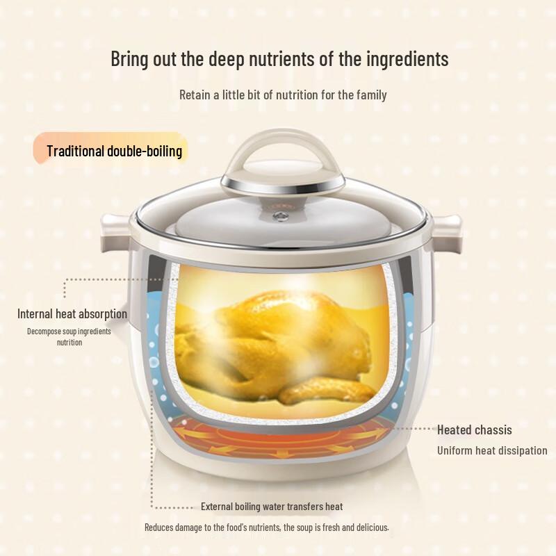 BEAR DDZ-B45B2 Electric Double Boiler Stew Pot CN Plug (adapter Included)