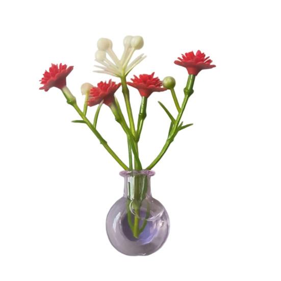 

1/8/10Pcs Vertical Greenery Vase Magnetic Mini Clear Glass Propagation Vase with Faux Flowers Dorm Room Plant Decor D