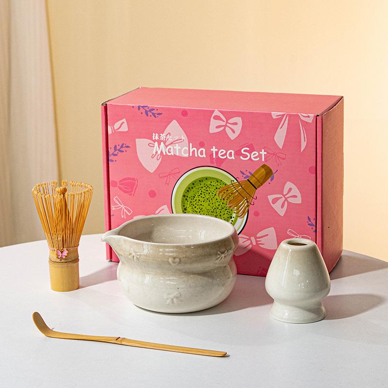 Matcha Set Matcha Whisk Set, Ceramic Matcha Set 7 Pcs Matcha Kit for Matcha Lovers (Cherry Blossom Pattern) Matcha kit