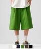 FP142 Slacks Single-Pleat Half Pants Olive Yksp1451