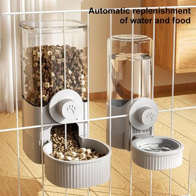 2Pcs/Set Hanging Automatic Food Water Dispenser Cage Pet Feeder Waterer Kennel Feeding Station for Puppy Cats Rabbit Ferret