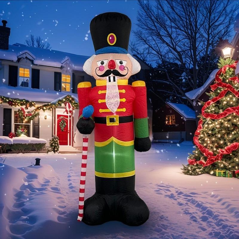 Inflatable Nutcracker Soldier Christmas Decoration with Lights EU Standard