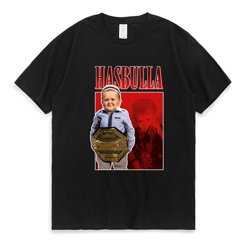 Buy Hasbulla Fighting Meme T Shirt Men Women Mini Khabib Blogger T-Shirt  High Quality Crew Neck Pure Oversized Tees Tops Man at affordable prices —  free shipping, real reviews with photos —