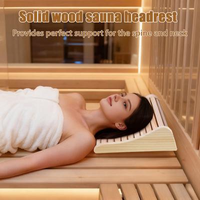 Sauna Headrest Cedar Wood Sauna Pillow Ergonomic Neck And Head Support Sauna Accessories for All Sauna Types