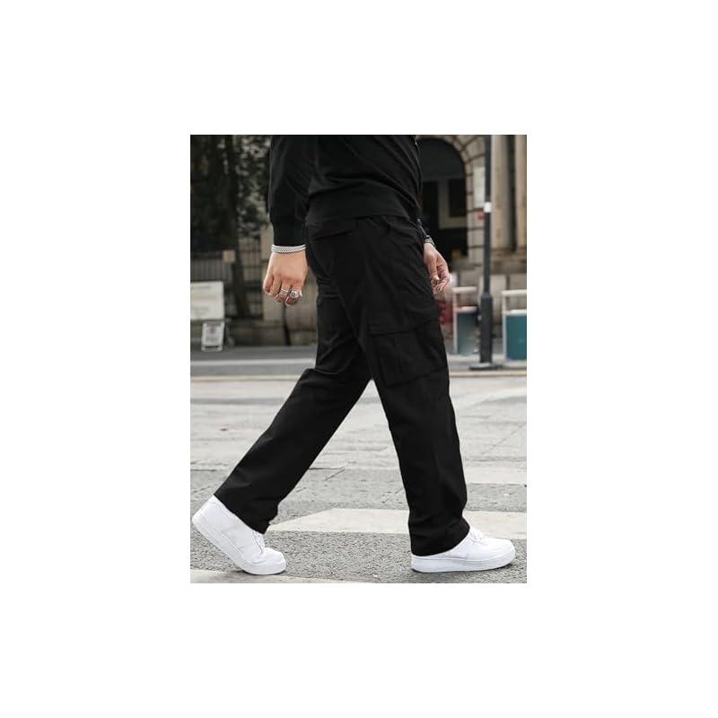 GRECIILOOKS Regular Fit Cotton Trousers Baggy Pants Cargos for Men (GL-TP-1049_Grey_L)