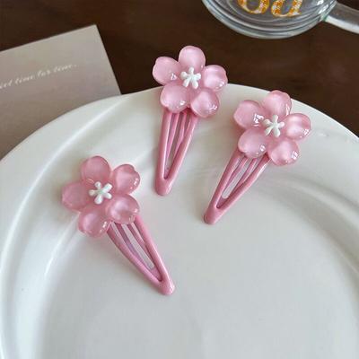 1 Pair Cute Cherry Blossom Hair Side Clip Headwear Cute Girls BB Clip  Side Bangs Clip Girl Hair Accessories Fresh Flowers Hairpins