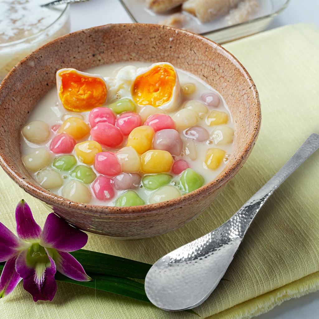 Set med 4 Hammrade Skedar Skedar 2 Slitsade Diskmaskin JAPAN Rostfritt Stål Kommersiell Bulkprodukt Japansktillverkad (2 + Skedar) - Säker, Tsubame, 18cm,