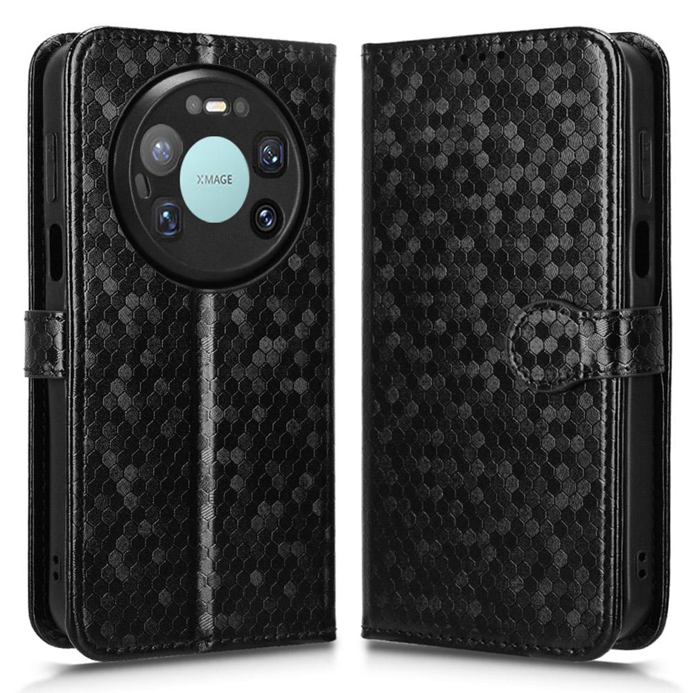 For Huawei Mate 80 Pro Max Wallet Case Dot Pattern Imprint PU Leather Phone Cover with Wrist Strap