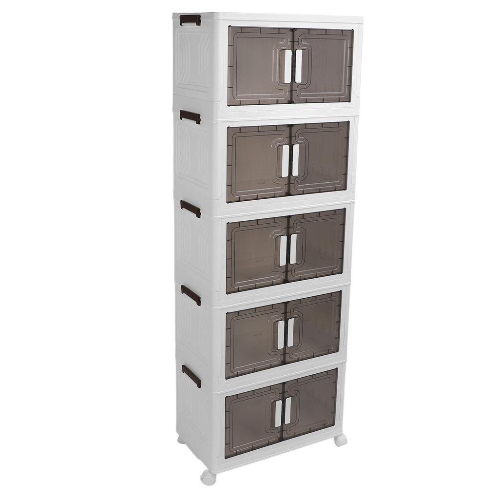 Faltbare Aufbewahrungsbox mit 4 Rädern PP PET Mehrstufig Stapelbarer Aufbewahrungsbehälter Schrankorganizer