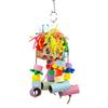 Parrot Bird Hanging Chewing Toys Natural Bamboo Cage Shred Foraging Toy With Bells Bird Cage Accessories