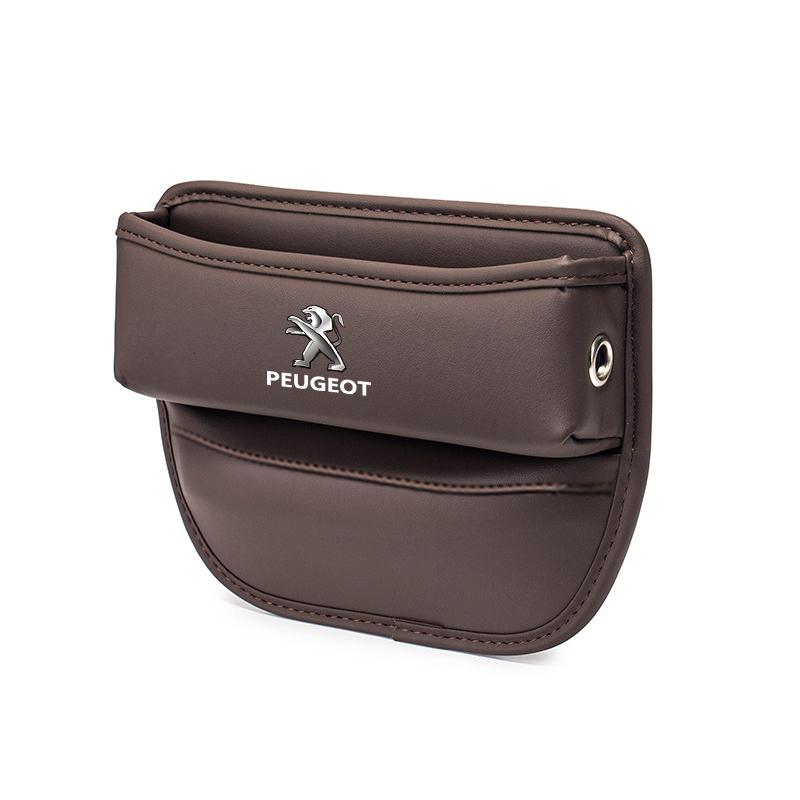 Leather car seat gap storage box leak-proof storage bag for Peugeot 2008 208 308 508 4008 408 3008 307 207 107 607 106 406 407