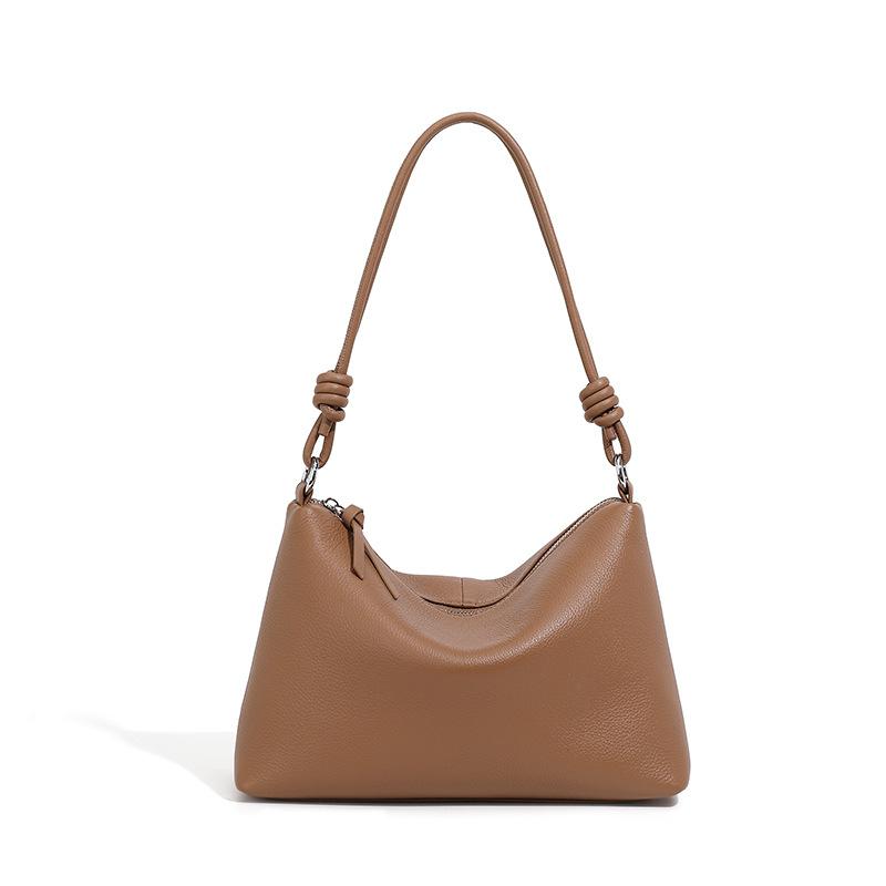 Women's First Layer Cowhide Underarm Tote Bag  Spring and Summer Simple Commuting Large Capacity Single Shoulder Crossbody Dumpling Bag