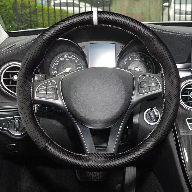 38cm Steering Cover 38cm Soft Anti Slip DIY Hand Sewing Wear-resistant Car Steering-Wheel Braid With Needles Thread