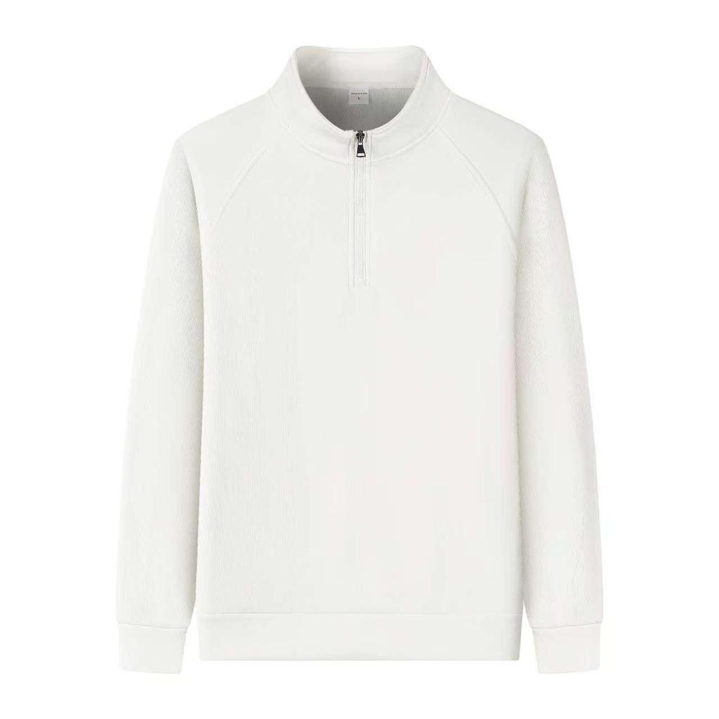 2025 Men's Trendy Zipper Stand Collar Sweatshirt - Spring/Autumn Solid Color