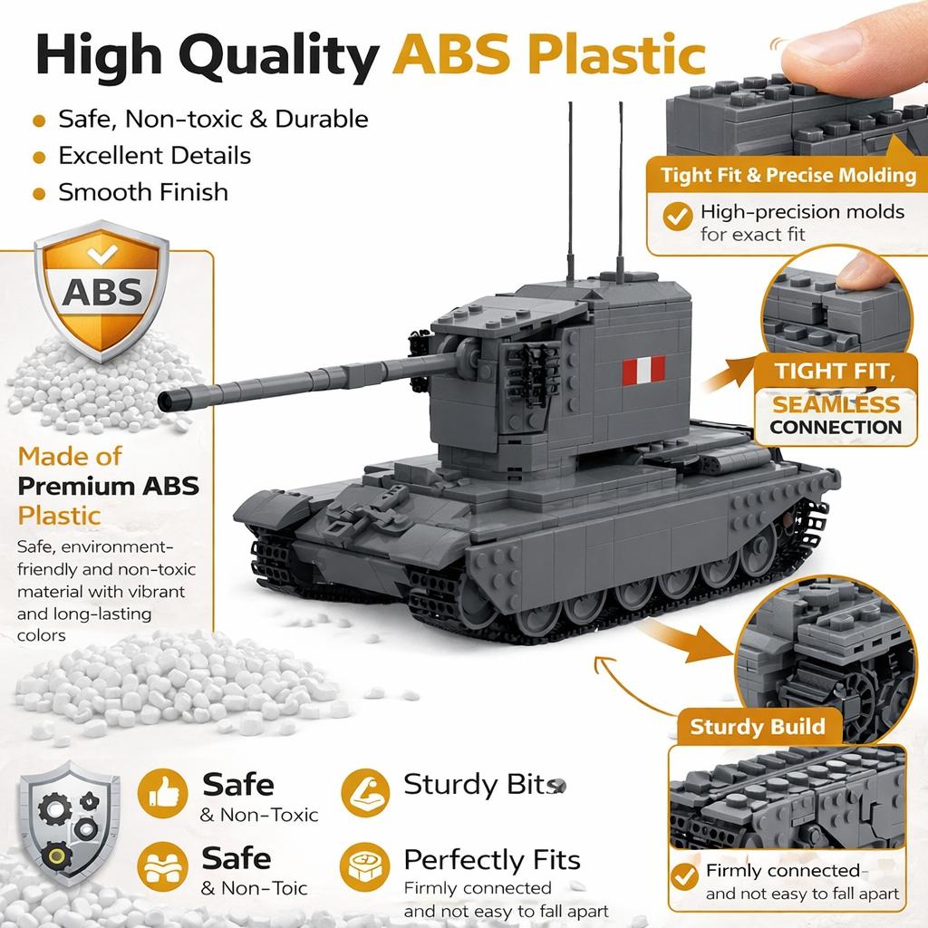 MOC FV4005 Tank Destroyer Building Blocks | 931PCS Military Bricks Kit | Collectible Model for Adults & Teens | War History Gift