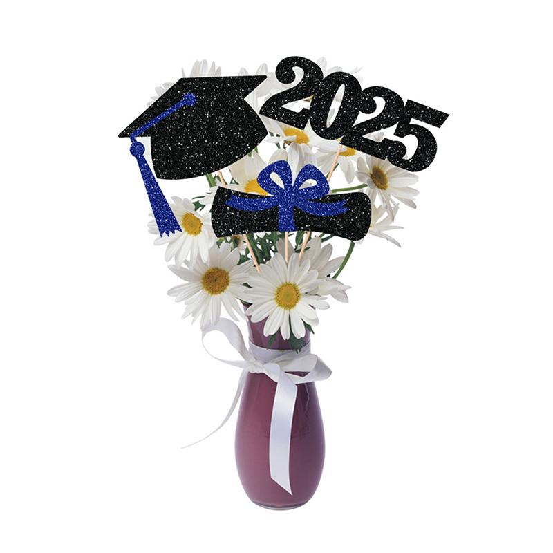 6Pcs Sided 2025 Graduation Party Centerpiece Sticks-Graduation Decorations Class