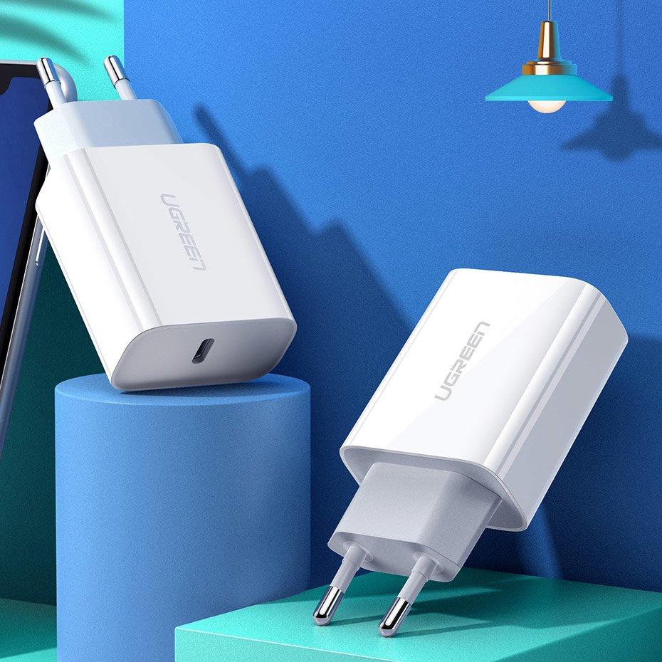 Ugreen 20W USB-C Power Adapter, PD 3.0 & QC 4.0+ Compatibility, Model 60450, White