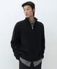 Musinsa Standard [Victoria Wool] Minimal Ribbed Quarter Zip Sweater [Black]