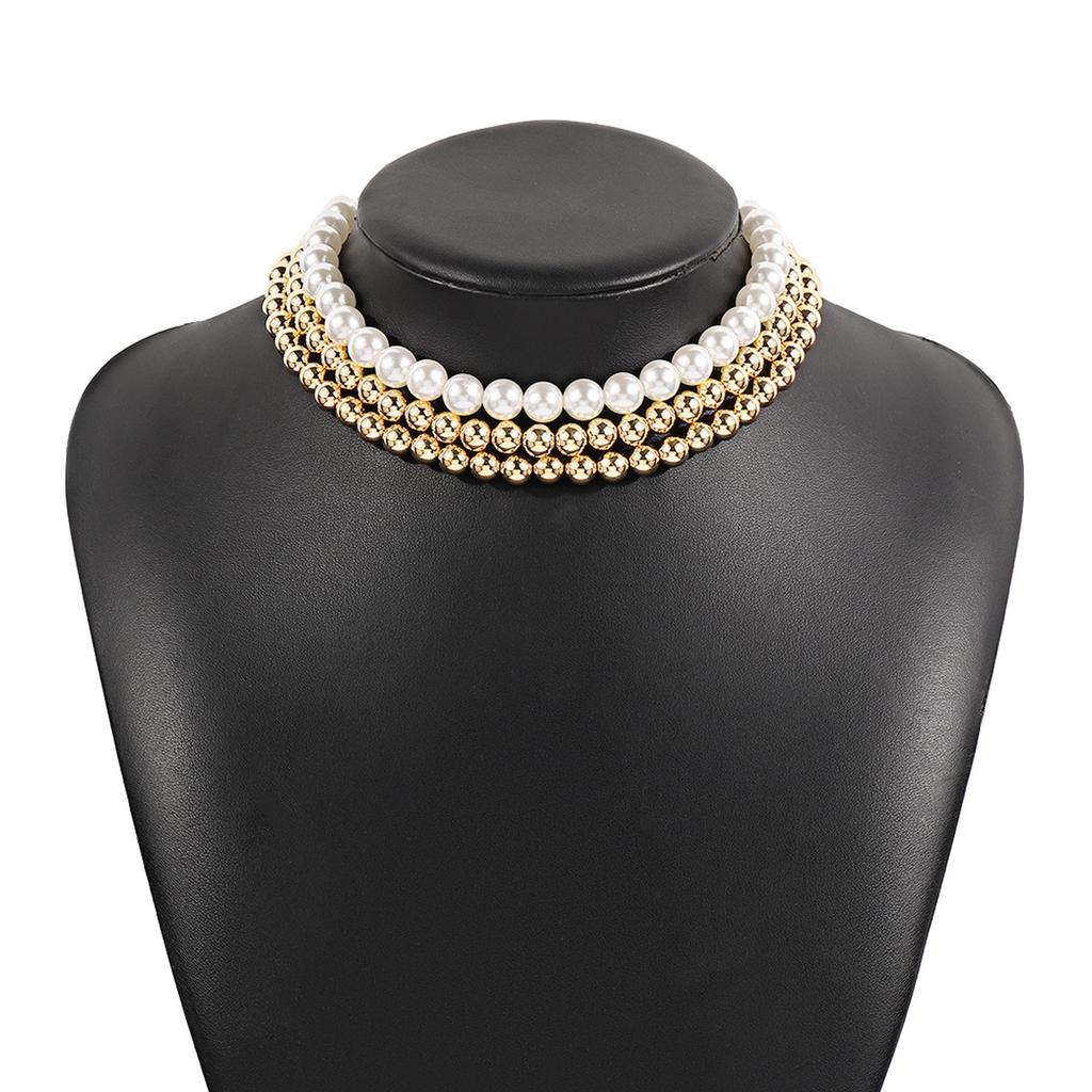 European and American Summer New Light Luxury Niche Pearl Necklace, Fashionable Versatile French Retro Stacked Neck Chain