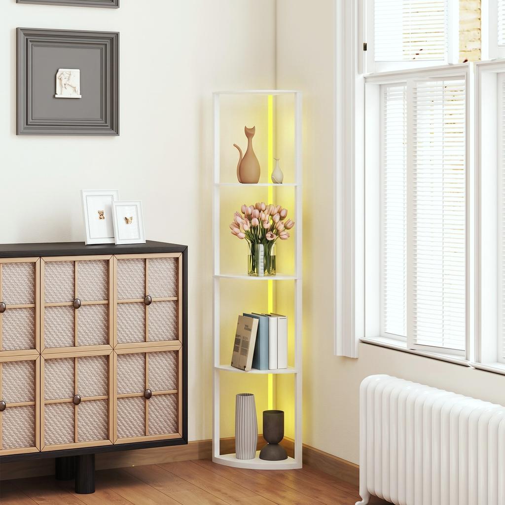 LED Stehleuchte 5-stufig dimmbar Stehleuchte mit Ablage, RGB Farbwechsel, Fernbedienung
