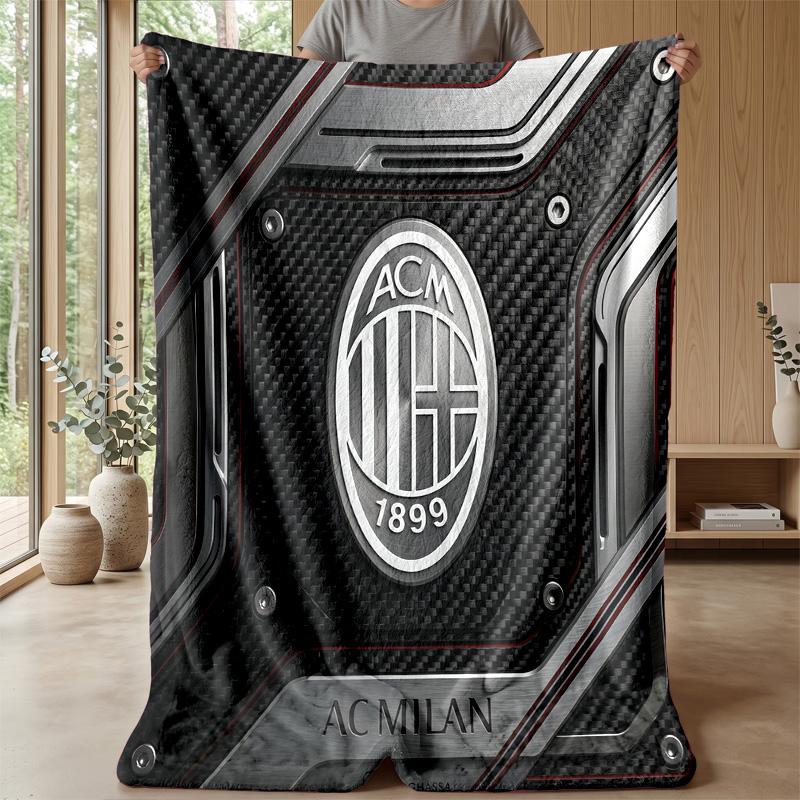 AC Milan Theme blanket Soft Flannel Blanket Plush Throw Blanket Cozy Sofa Bed Blanket for Home Decor