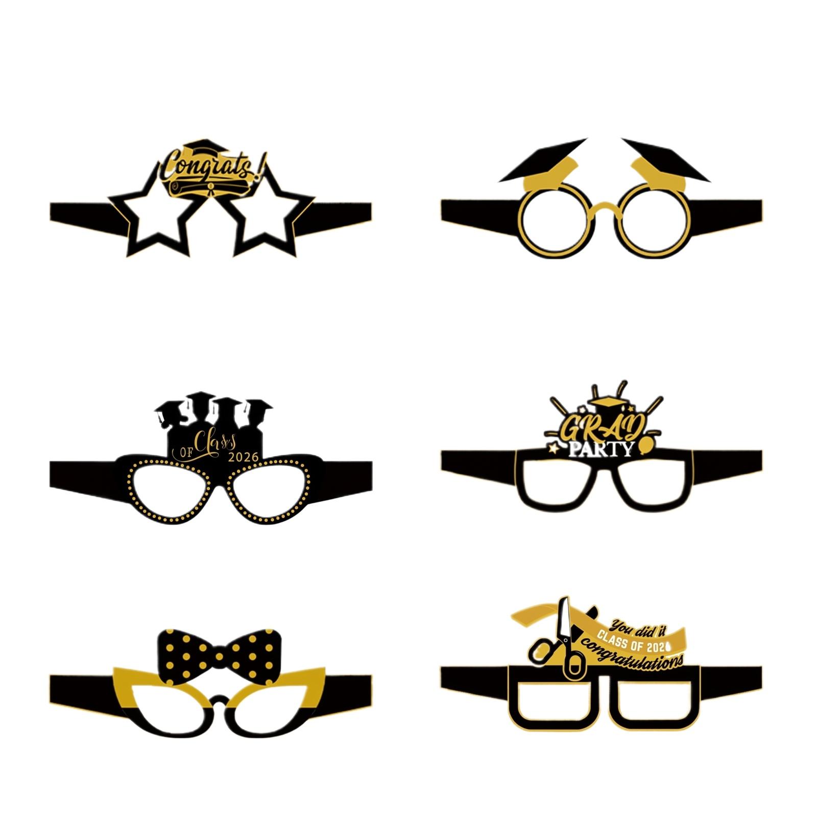 

Graduation-themed Party Prank Photo Props: Decorative Glasses One Size